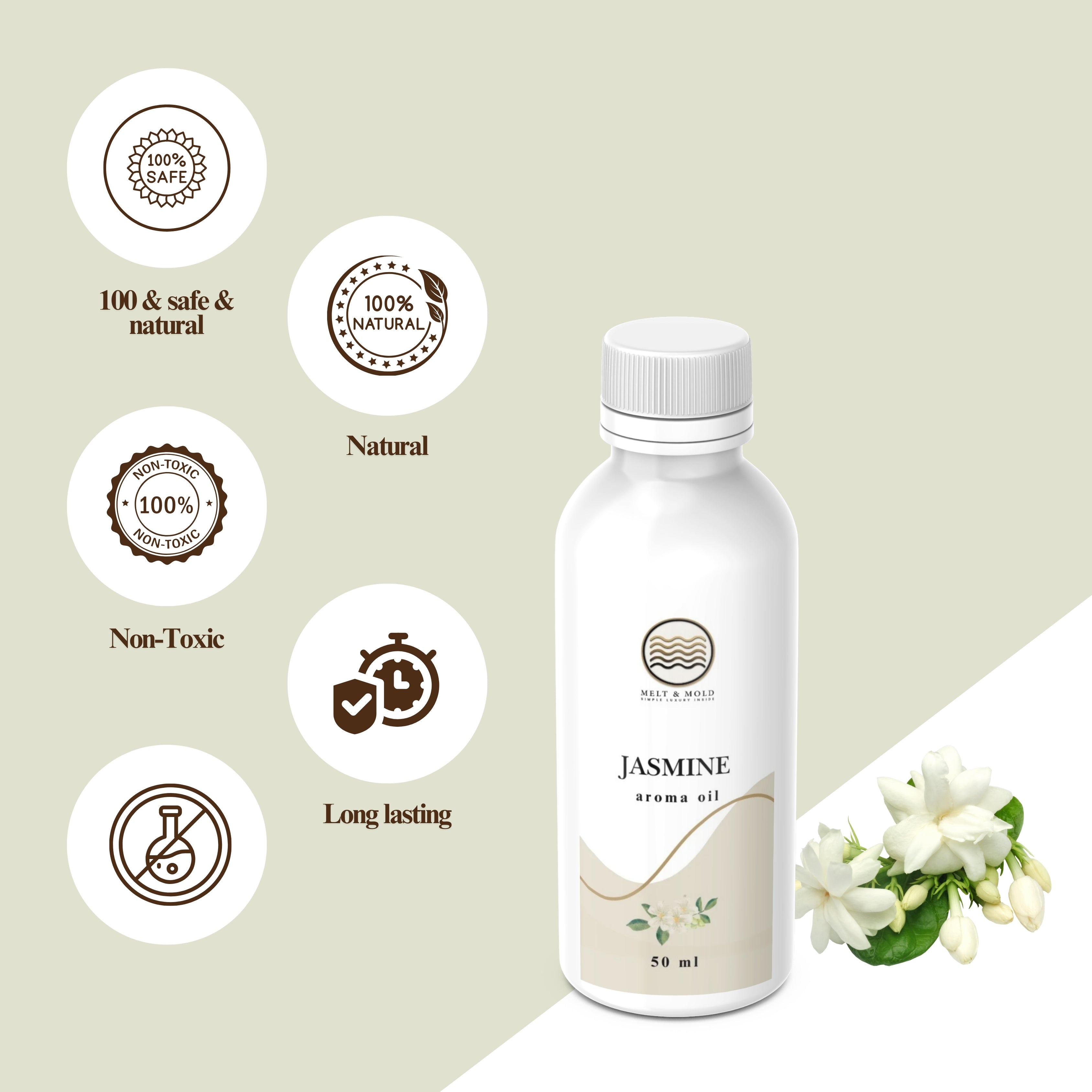 Jasmine fragrance oil close-up, floral jasmine scented oil for candle and soap craft