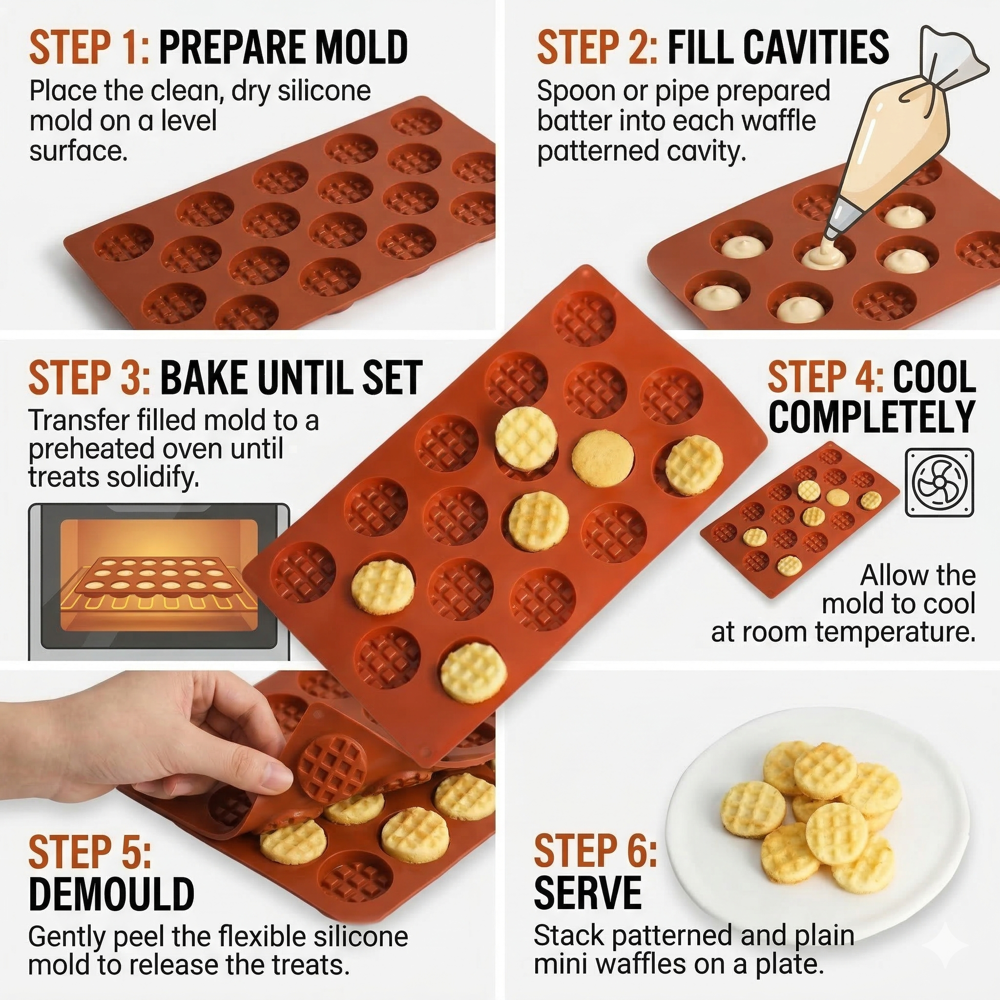 Mini Waffle Mould – Detail View | Melt & Mold