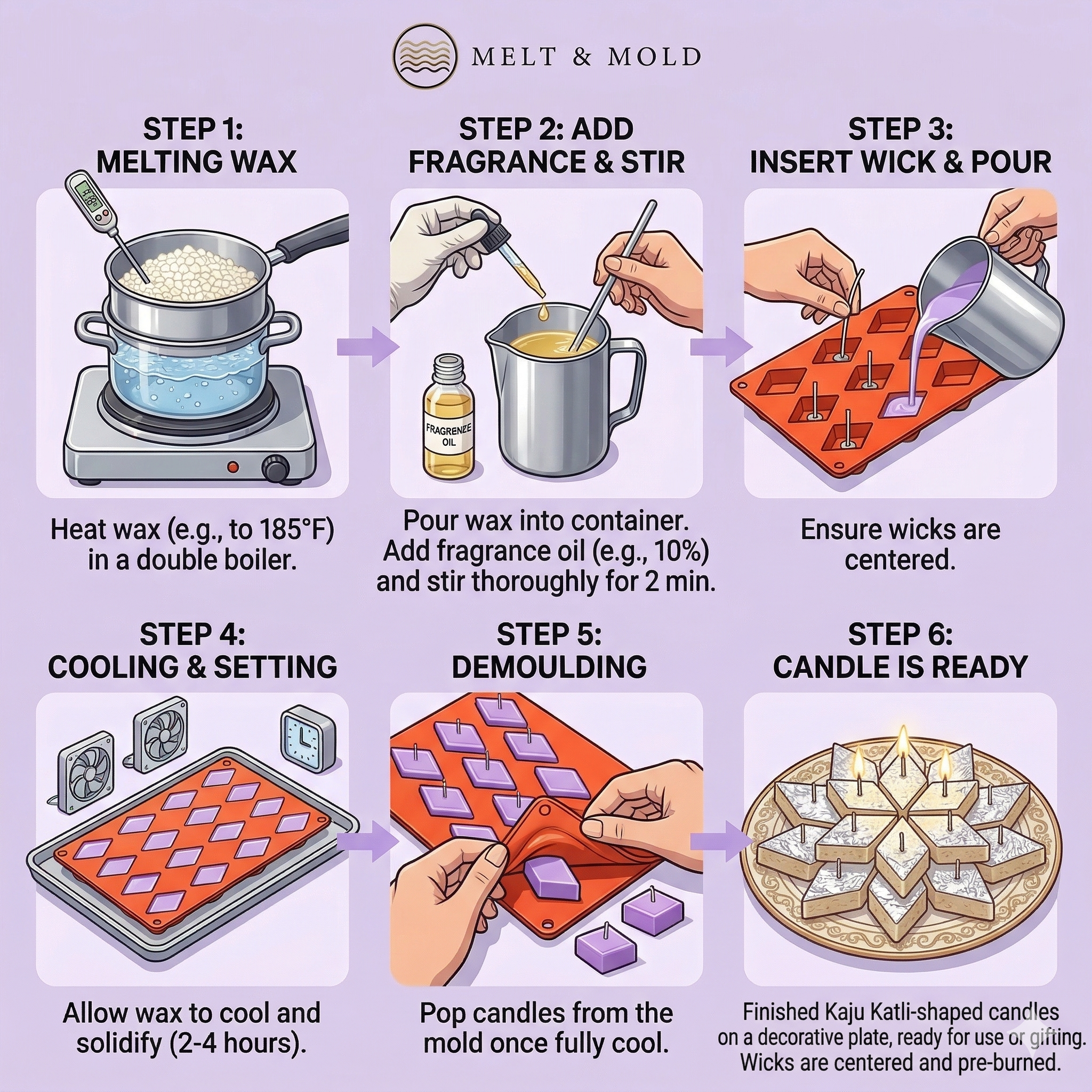16 Cavity Kaju Katli Mould β Lifestyle | Melt & Mold