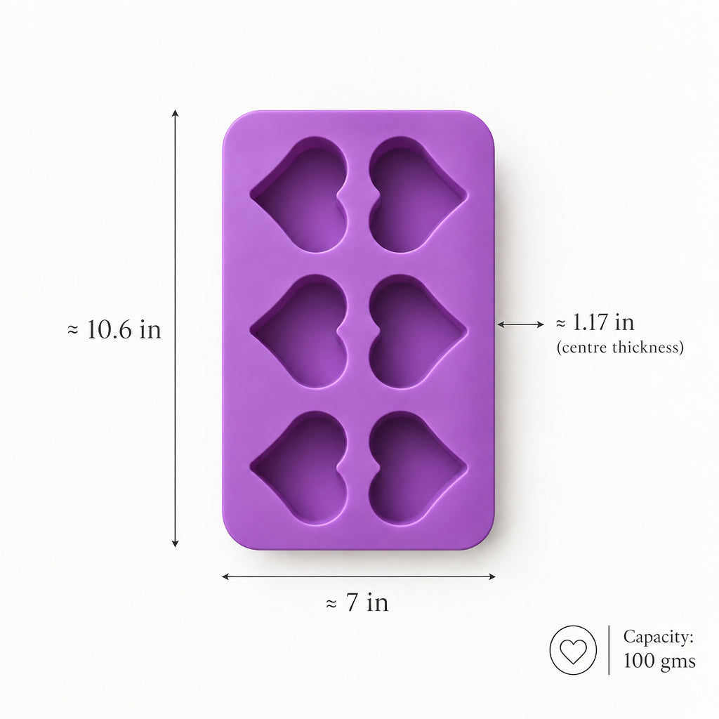 6 Cavity Heart Soap Mold | Melt & Mold