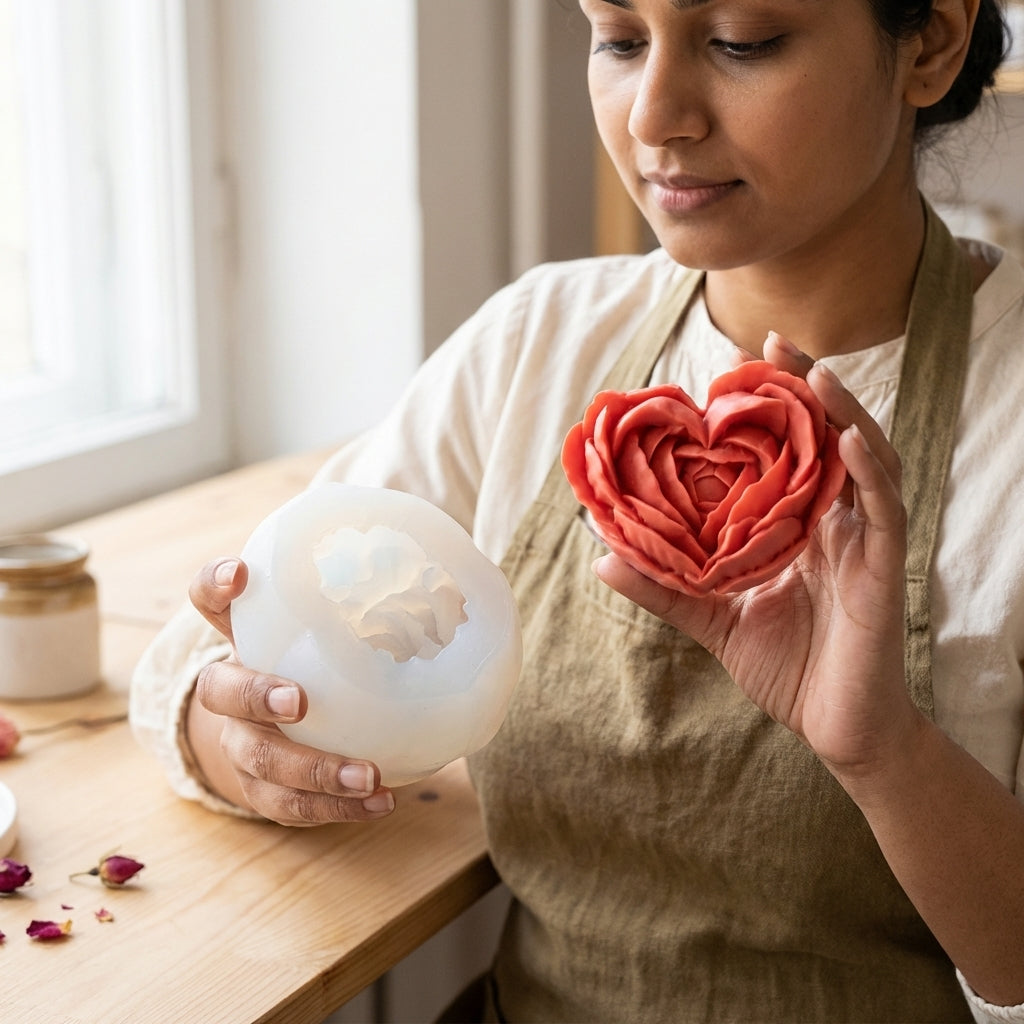 Rose Heart Petal Silicone Mould | Melt & Mold