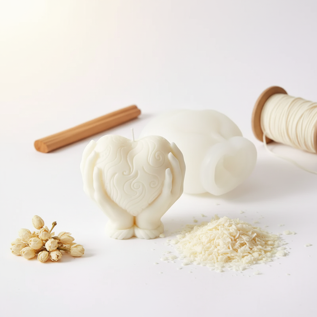 Holding Heart Silicone Mould – Detail View | Melt & Mold
