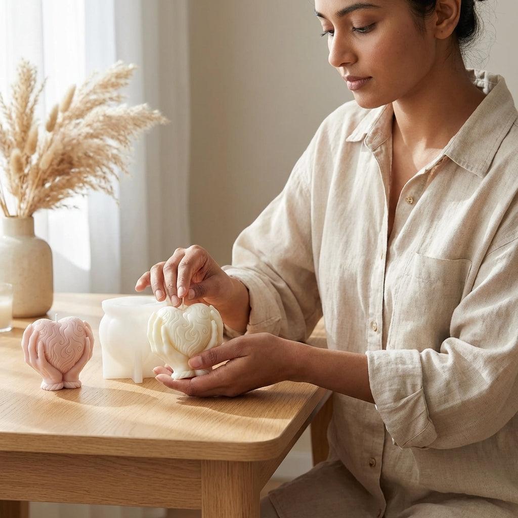 Holding Heart Silicone Mould – Product View | Melt & Mold