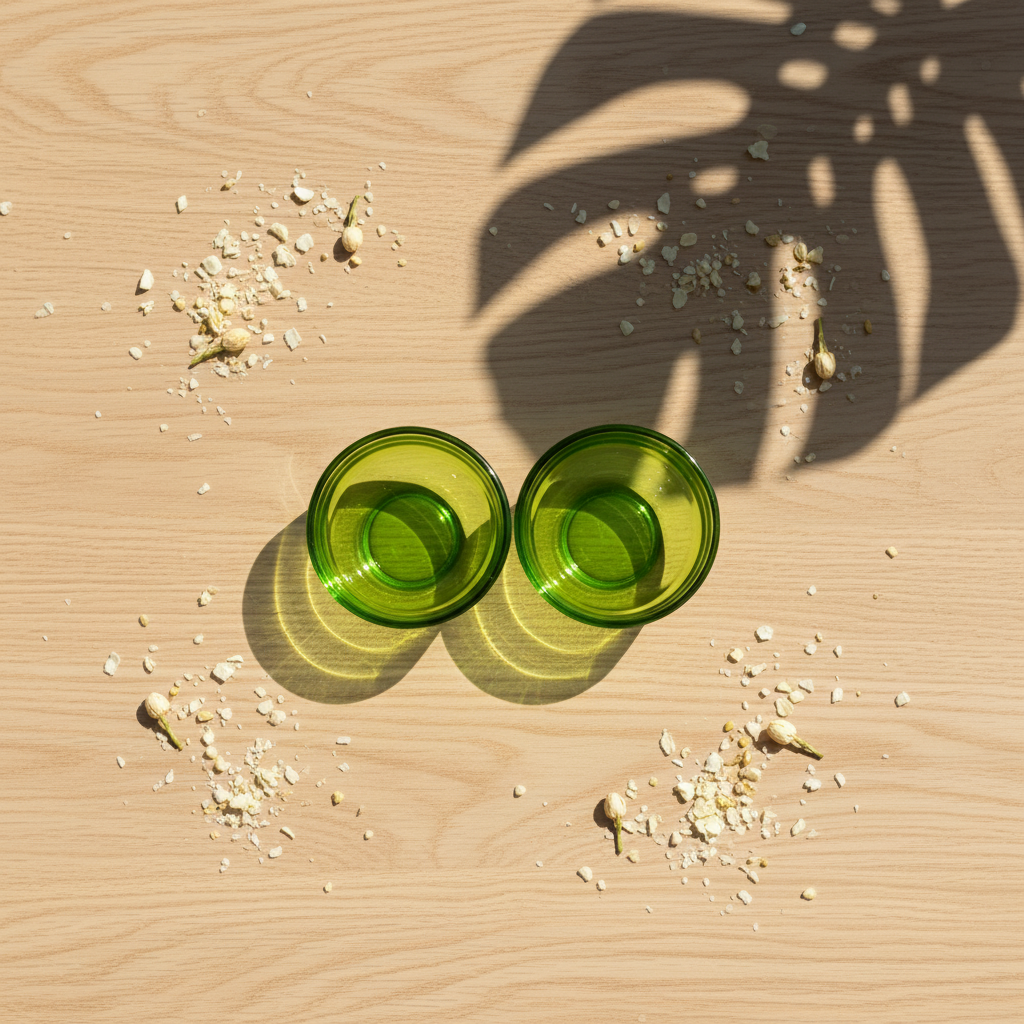 Green Mini Glass Jar- Set Of 2 (Approx. 25 ml) – Product View | Melt & Mold