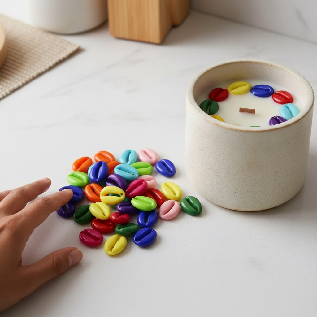 Colorful Shells For Candle Decor 20gms β Detail View | Melt & Mold