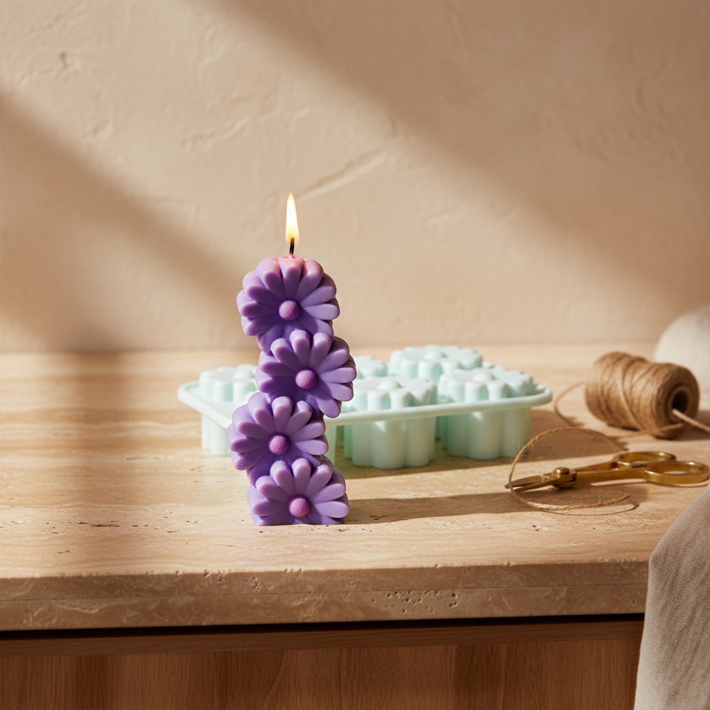 Small Flower Pillar Mould – Product View | Melt & Mold