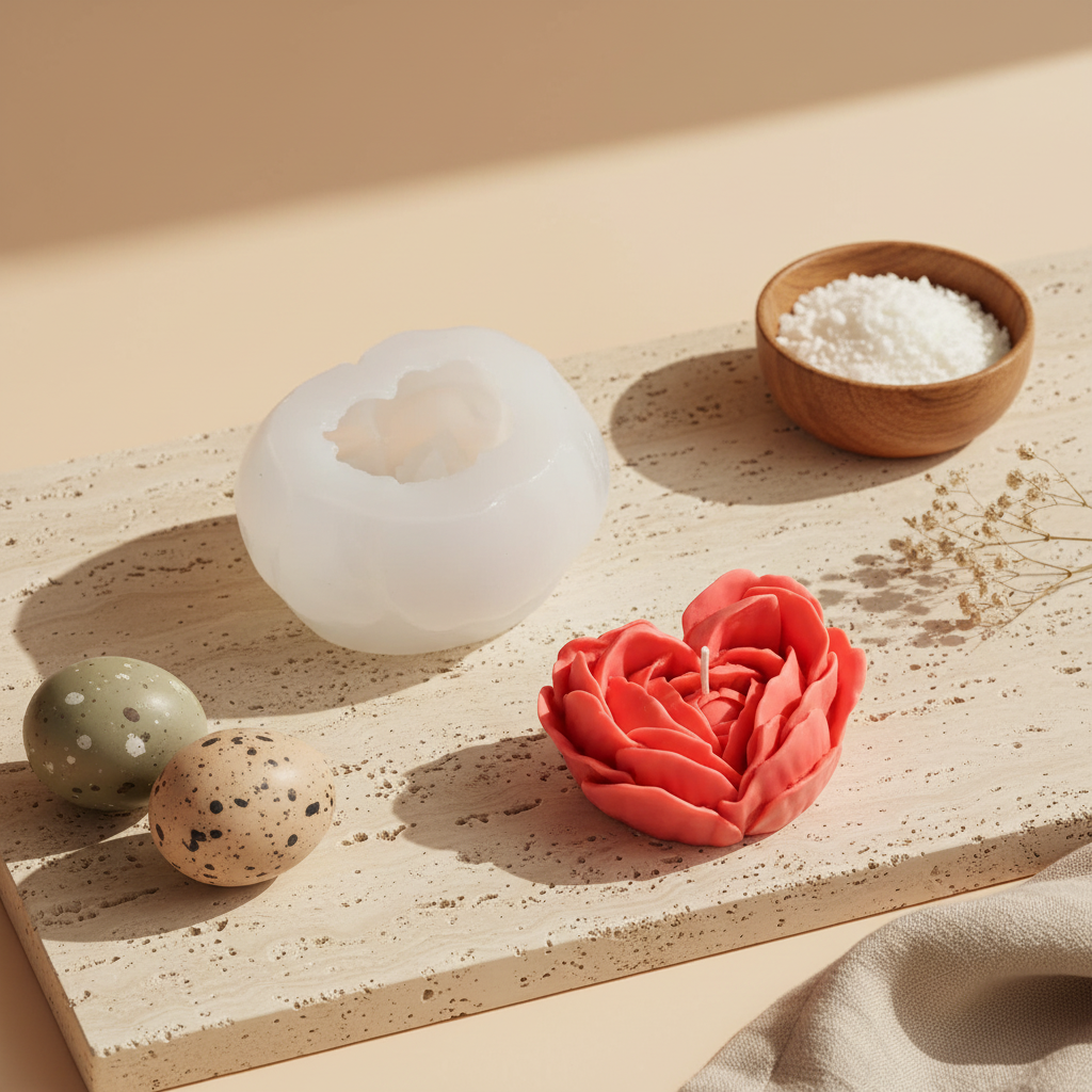 Rose Heart Petal Silicone Mould – Product View | Melt & Mold