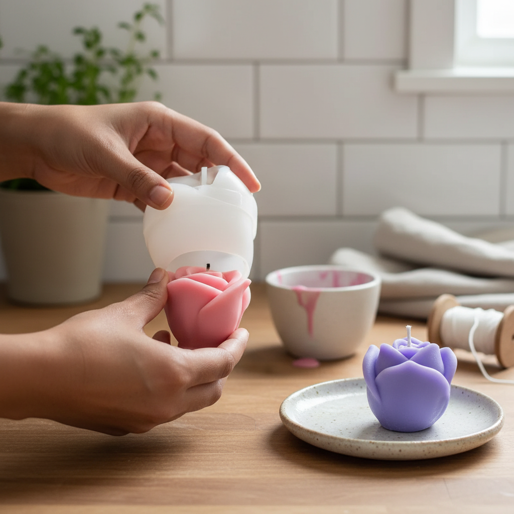 Rose Bud Silicone Mould β Detail View | Melt & Mold