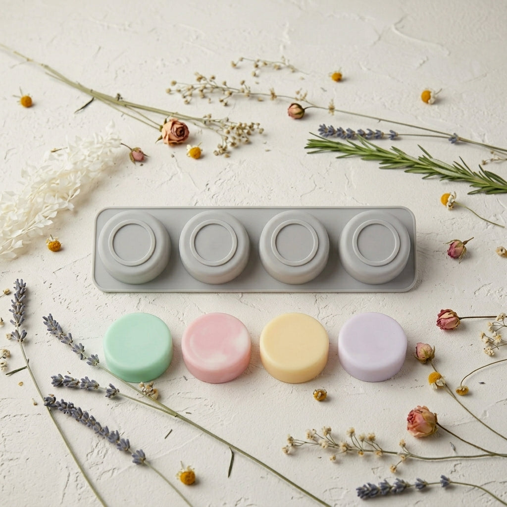 4 Cavity Round Soap Mold | Melt & Mold