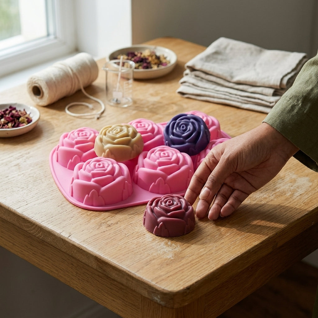 Rose Bar Soap Mold – Detail View | Melt & Mold