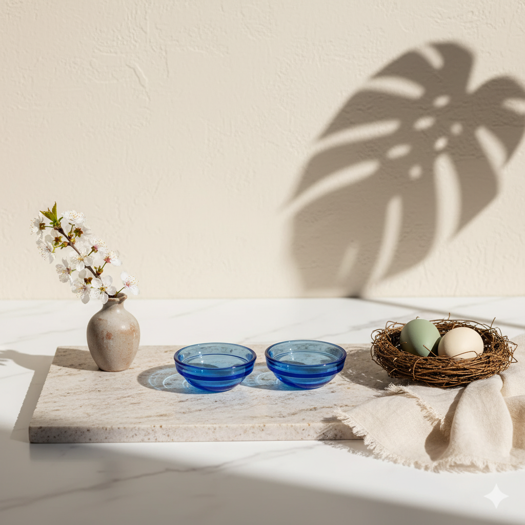 Blue Mini Glass Jar- Set Of 2(Approx. 25ml) | Melt & Mold