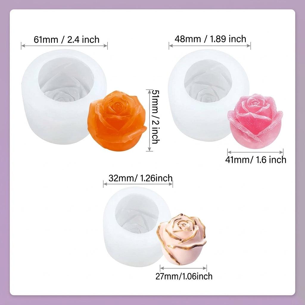 Rose Bud Silicone Mould β Close-Up | Melt & Mold
