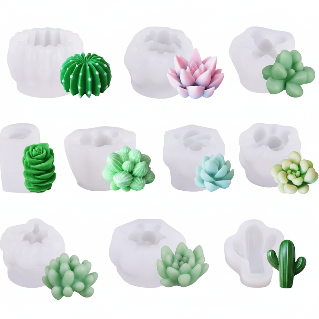 Succulent Moulds- Set Of 10 – Product View | Melt & Mold