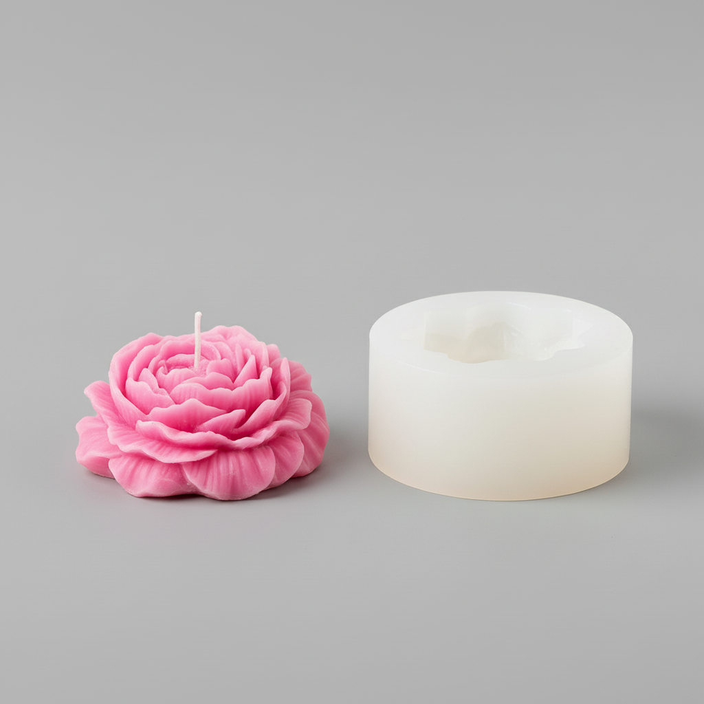 Peony Flower Silicone Mould – Close-Up | Melt & Mold