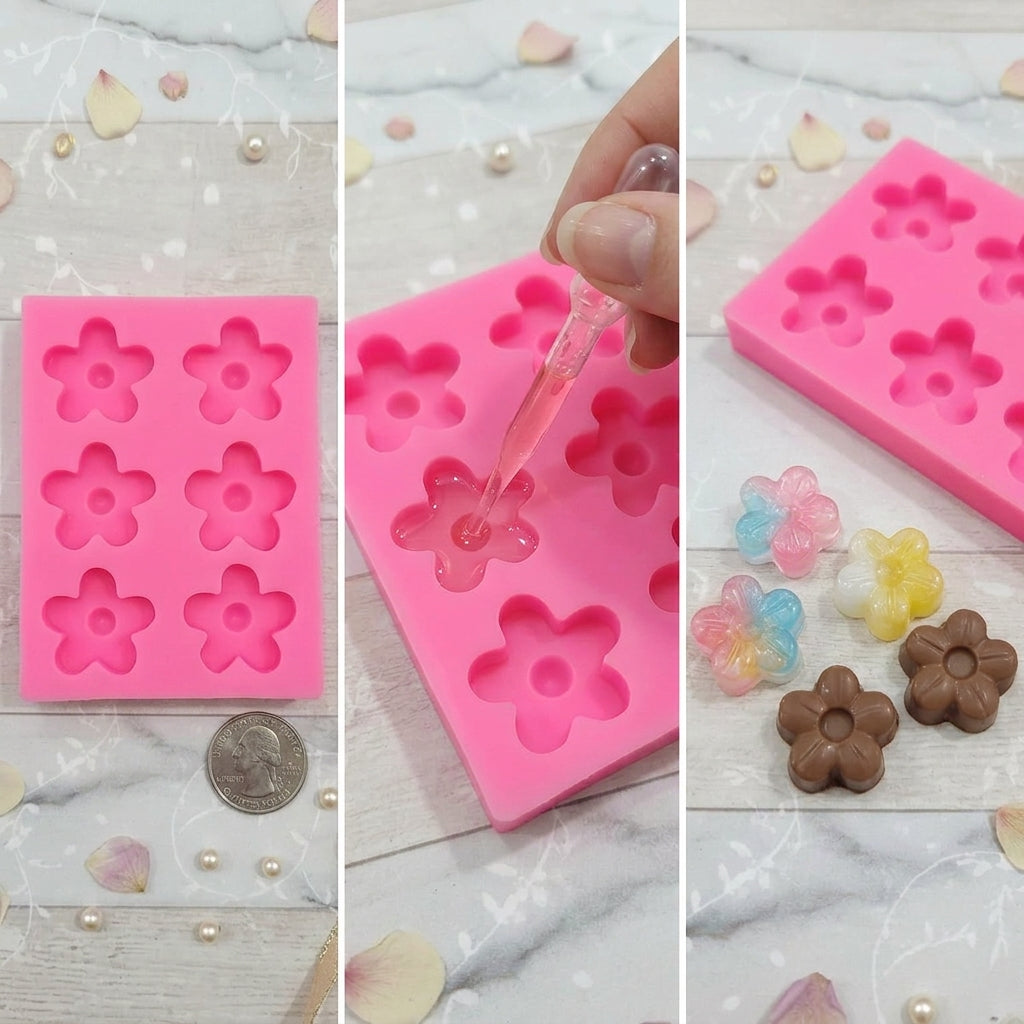 6 Cavity Flower Mould โ Close-Up | Melt & Mold