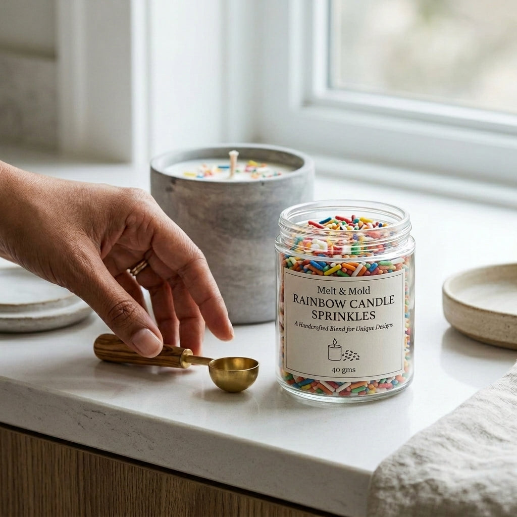 Rainbow Sprinkles for Candle Making – 35-40g – top view