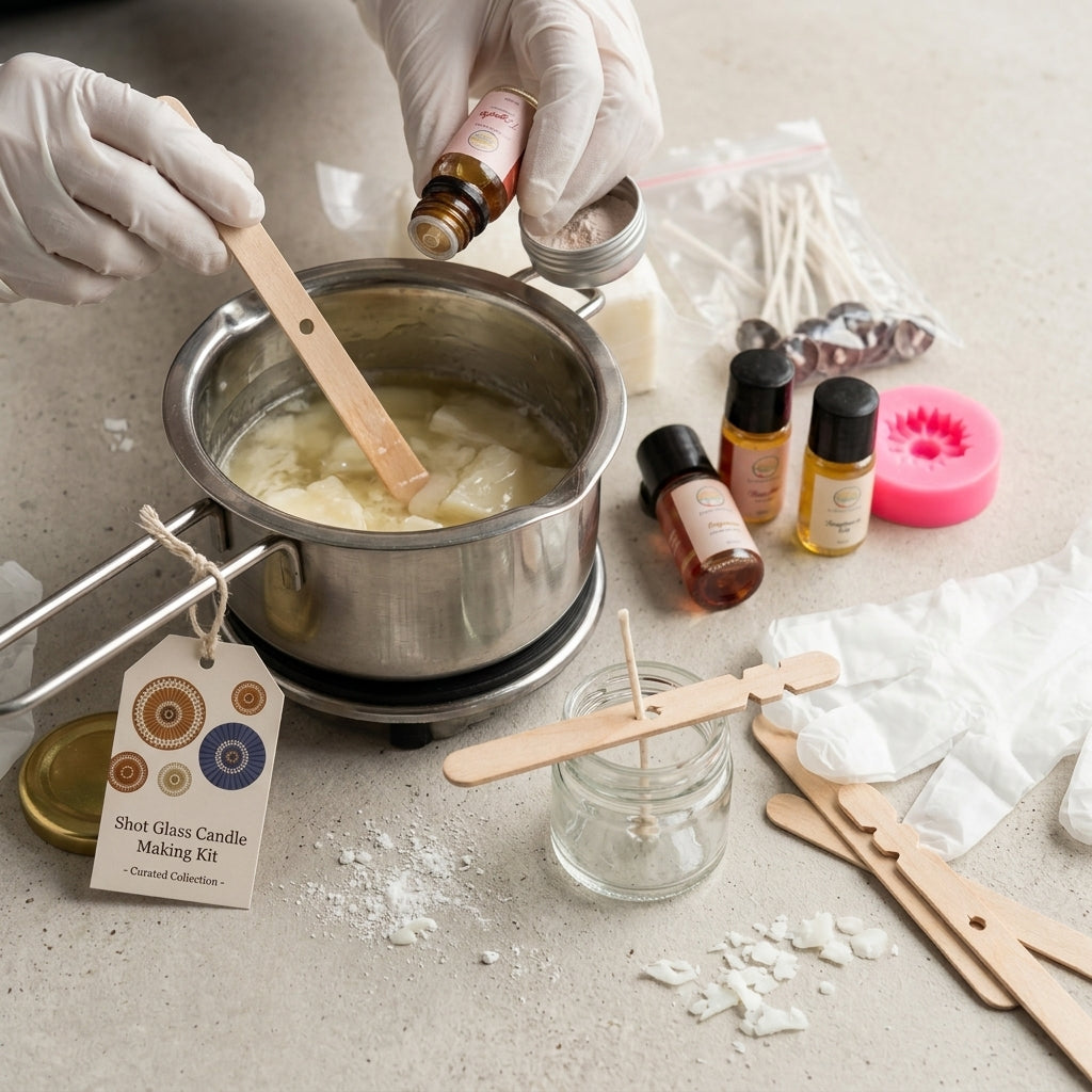 Shot Glass Jar Candles- DIY Kit – close-up view