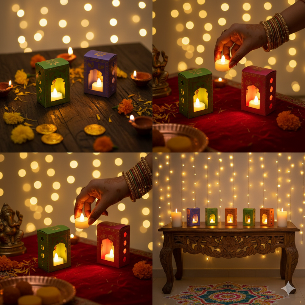 Deep Dwar - Pack Of 8 (Tealight Inclusive) | Melt & Mold