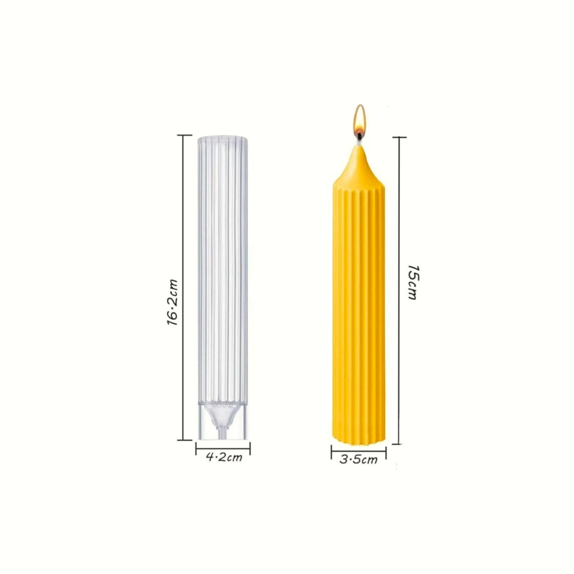 Striped Pillar Candle Mould – Product View | Melt & Mold