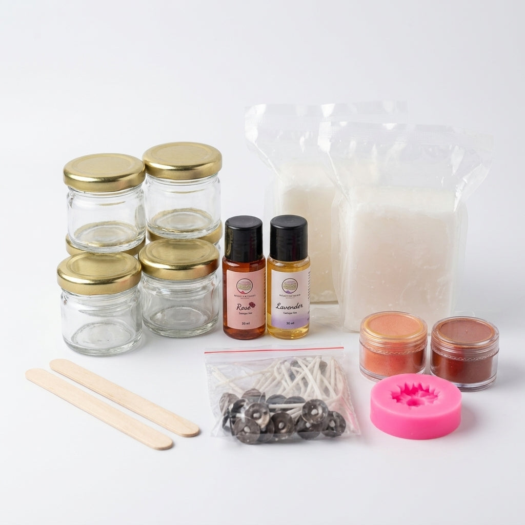 Shot Glass Jar Candles- DIY Kit – top view