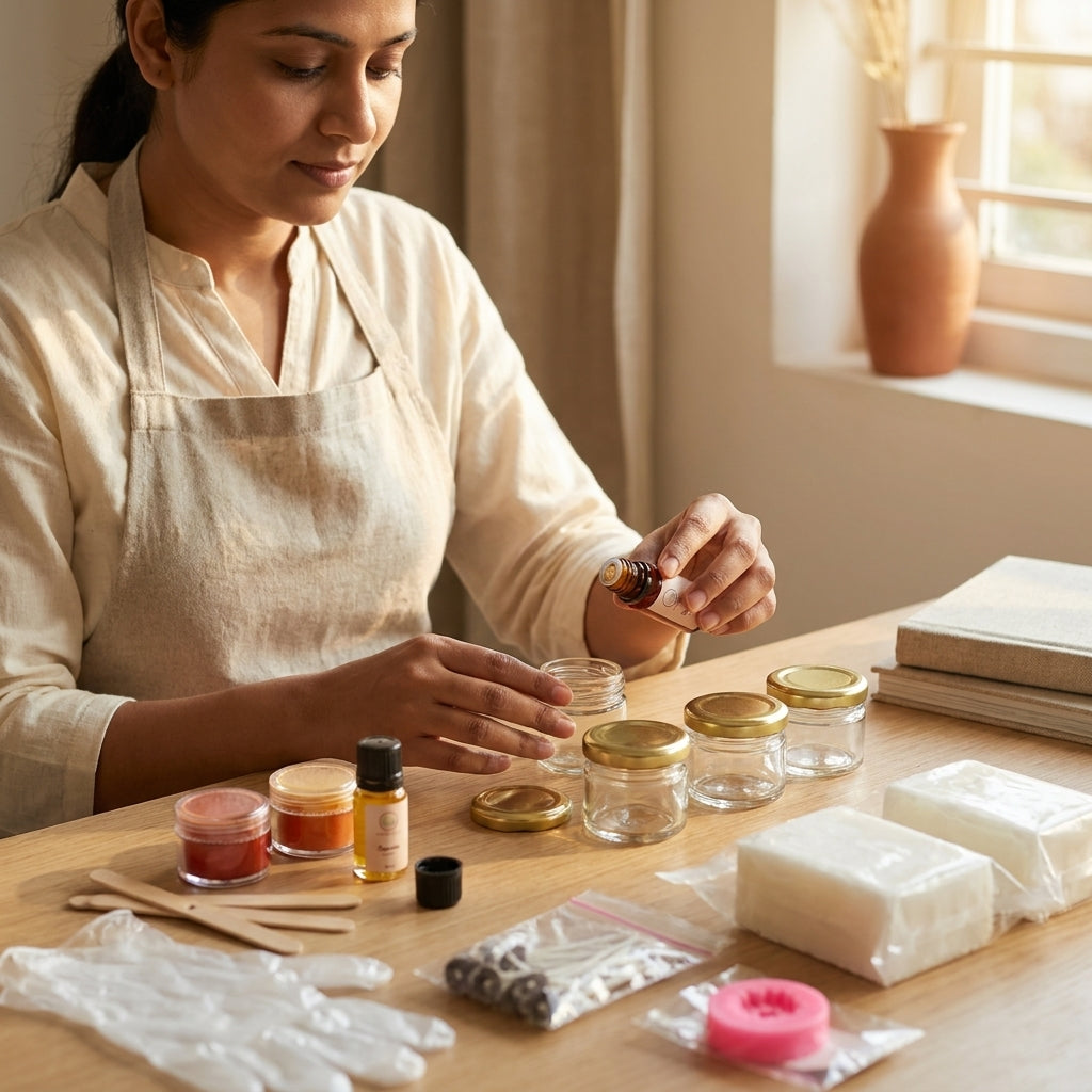 Shot Glass Jar Candles- DIY Kit – angle view