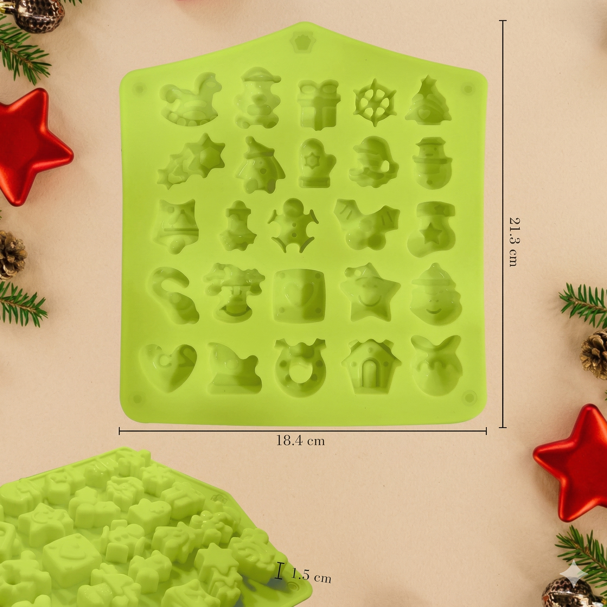 Multicavity Christmas Mould – Close-Up | Melt & Mold