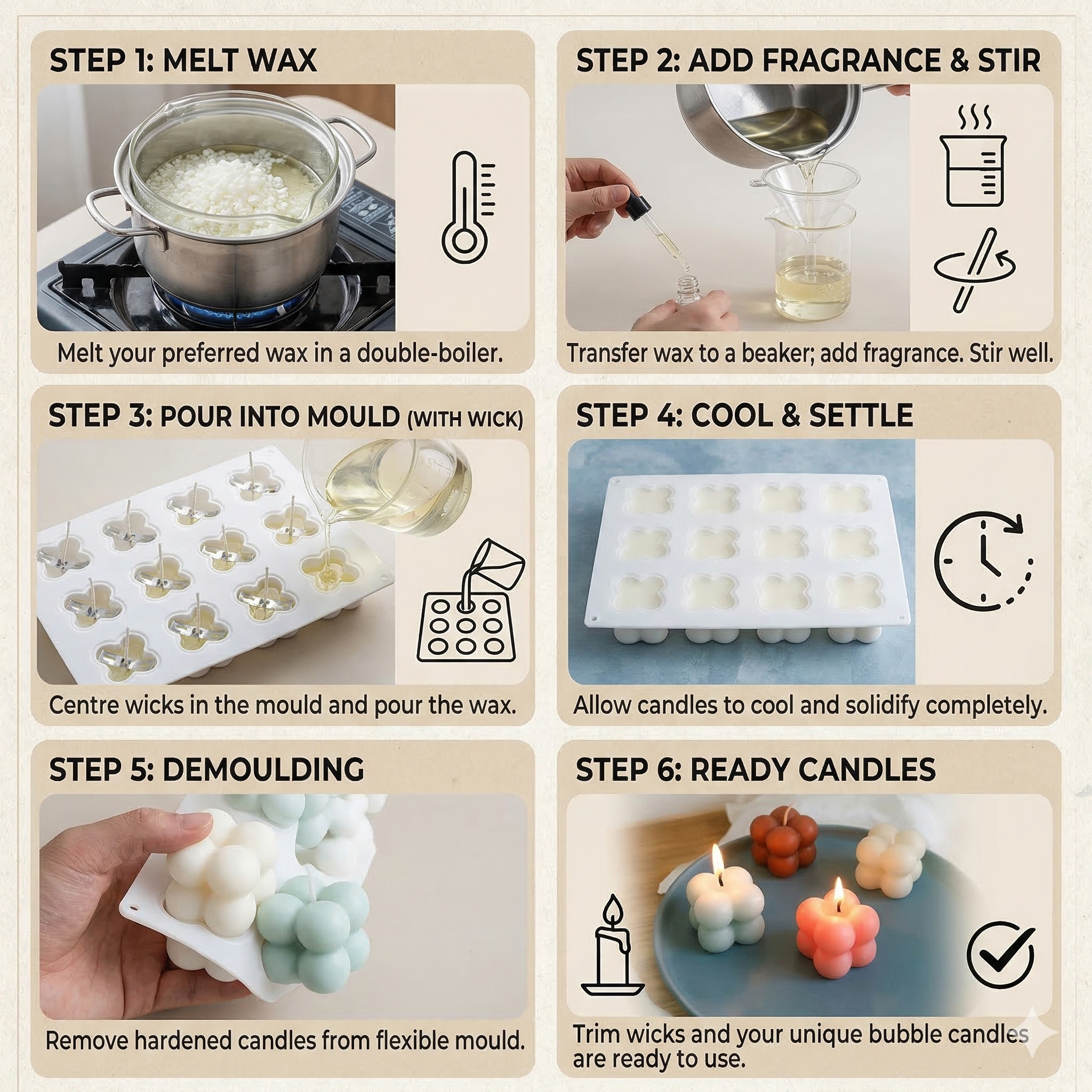 Mini Bubble Silicone Mould – Close-Up | Melt & Mold