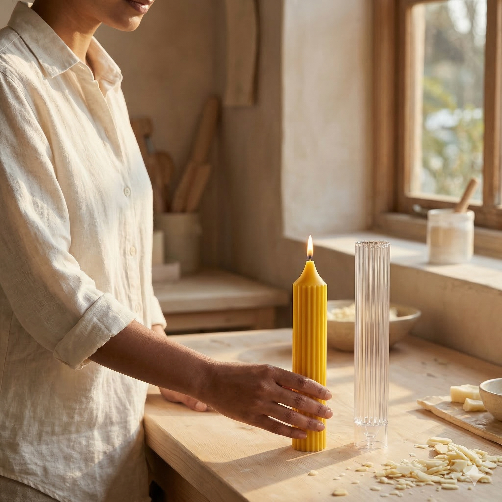 Striped Pillar Candle Mould – Lifestyle | Melt & Mold