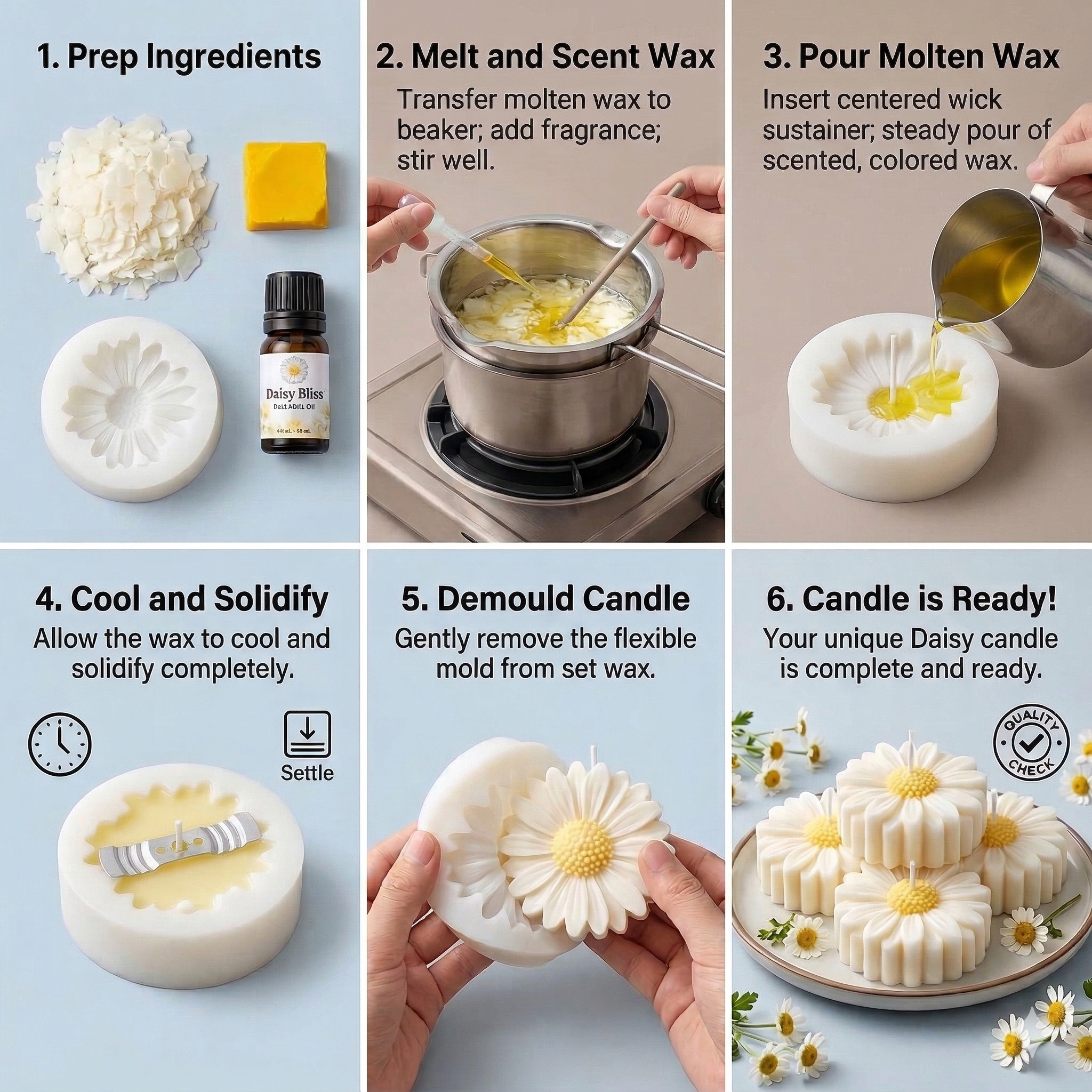 Daisy Candle Silicone Mould – Lifestyle | Melt & Mold