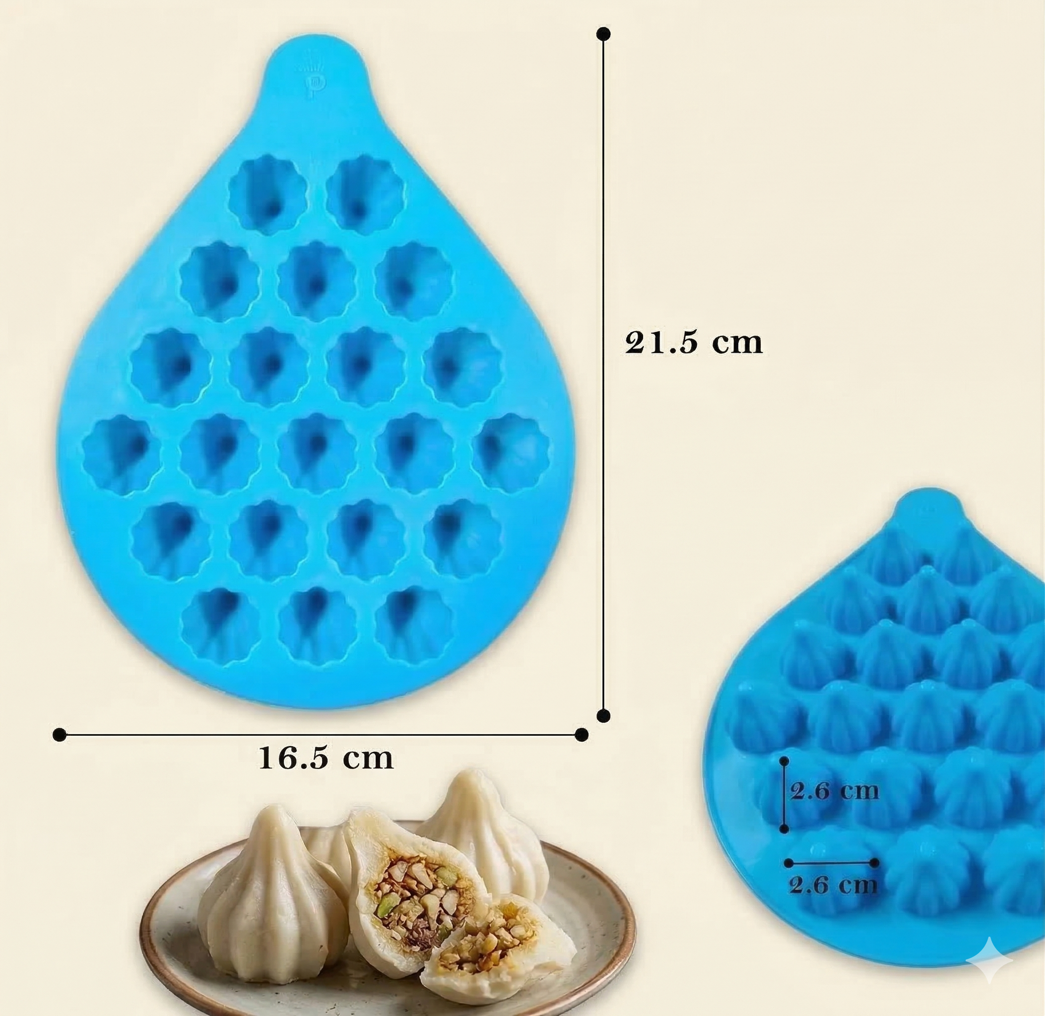 Multicavity Modak Mould – Detail View | Melt & Mold