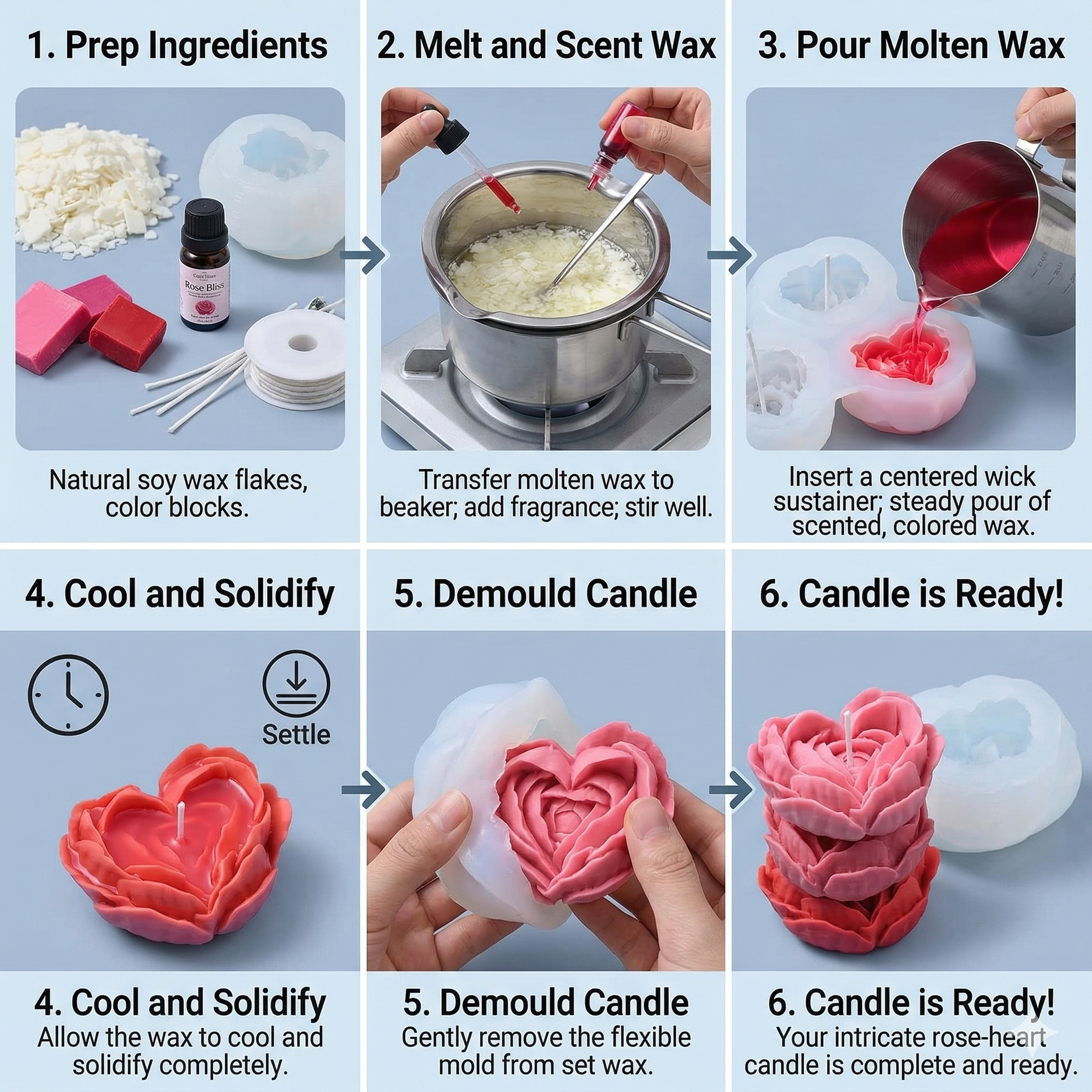 Rose Heart Petal Silicone Mould – Lifestyle | Melt & Mold