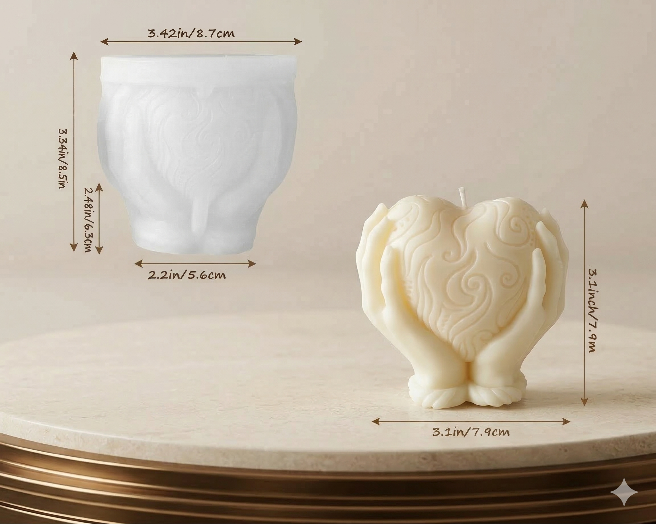 Holding Heart Silicone Mould – Close-Up | Melt & Mold