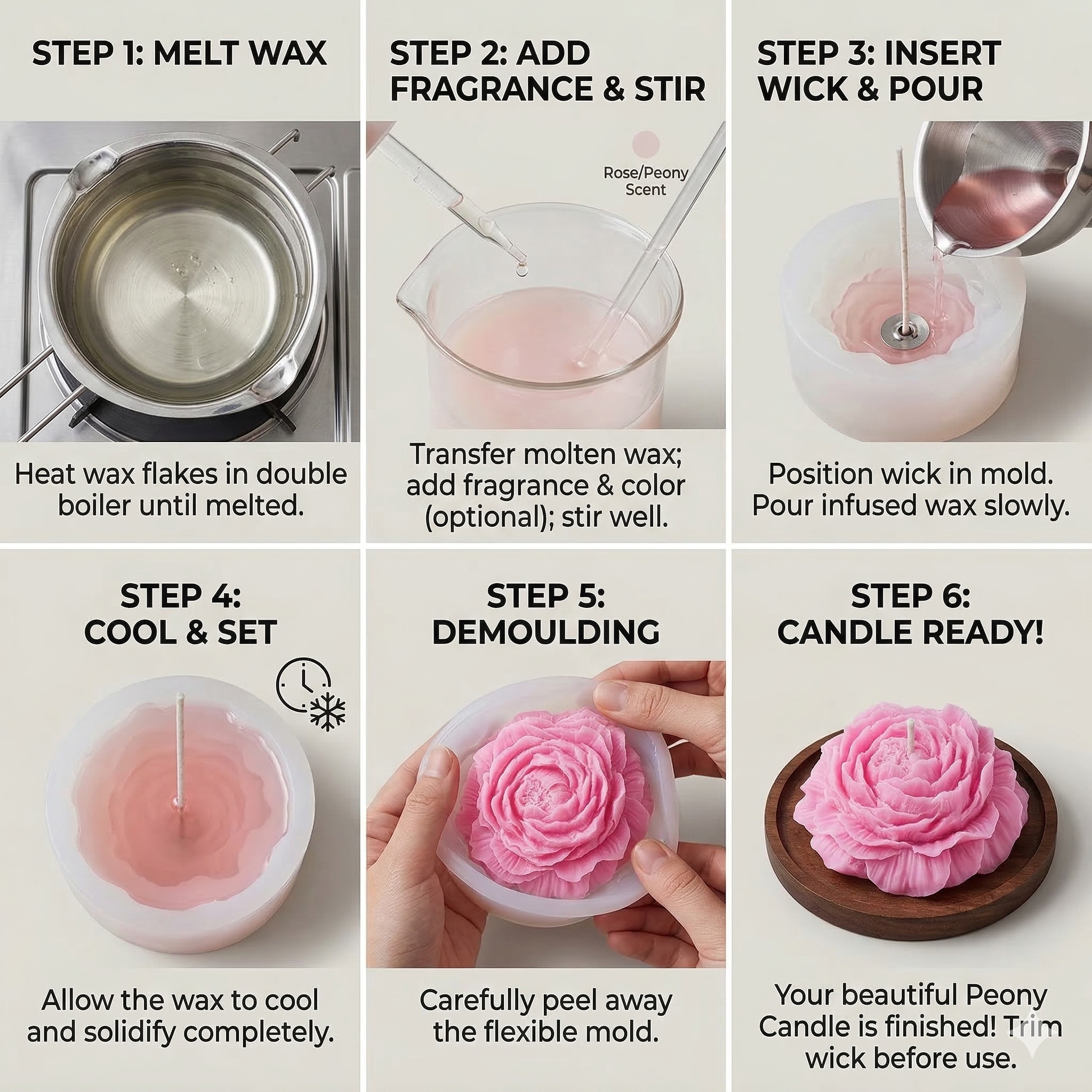 Peony Flower Silicone Mould – Lifestyle | Melt & Mold
