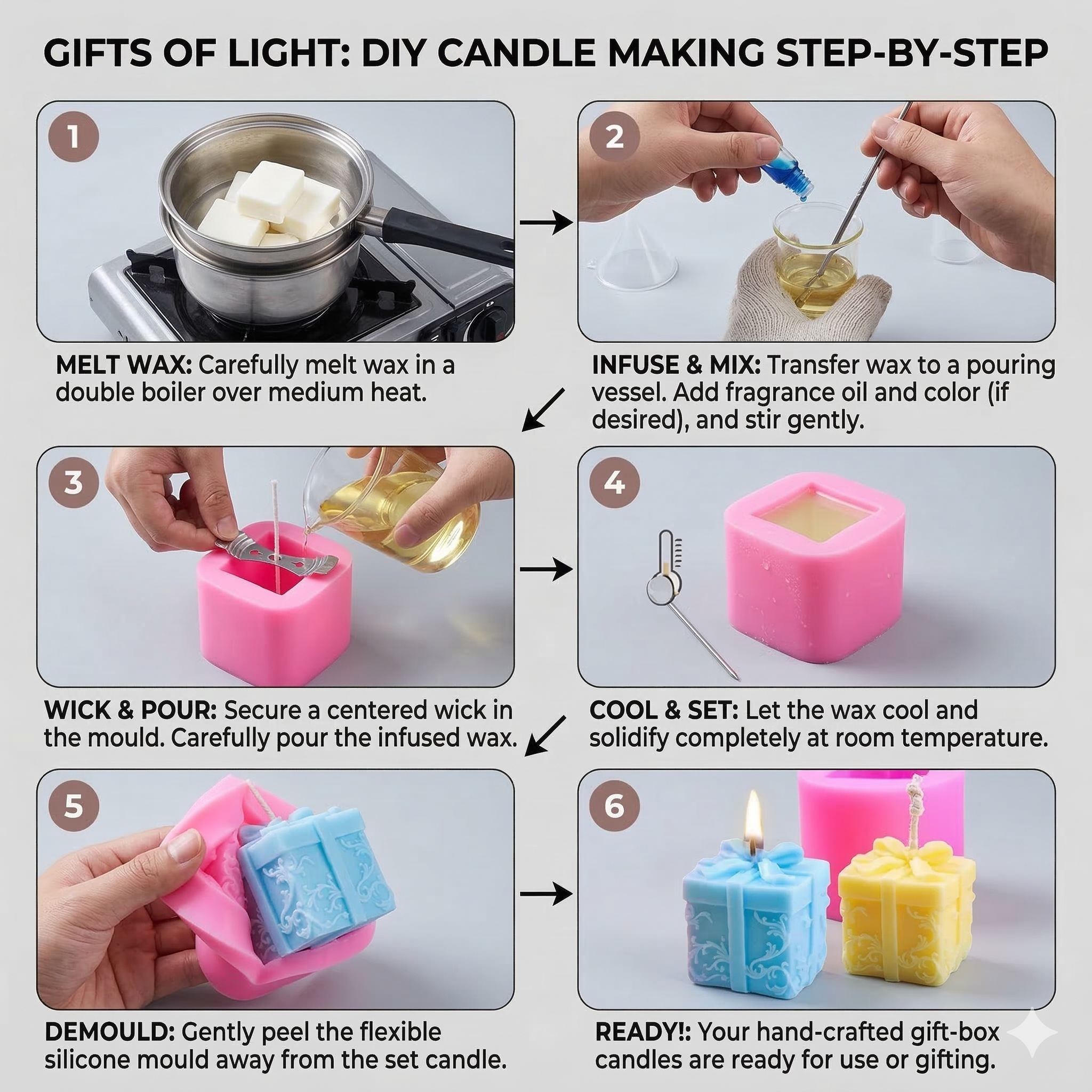 Gift Candle Silicone Mould – Close-Up | Melt & Mold