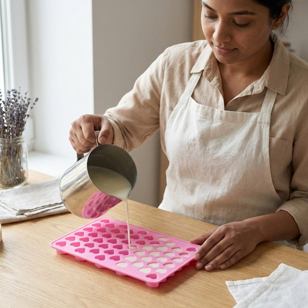 Mini Heart Silicone Mould – Close-Up | Melt & Mold