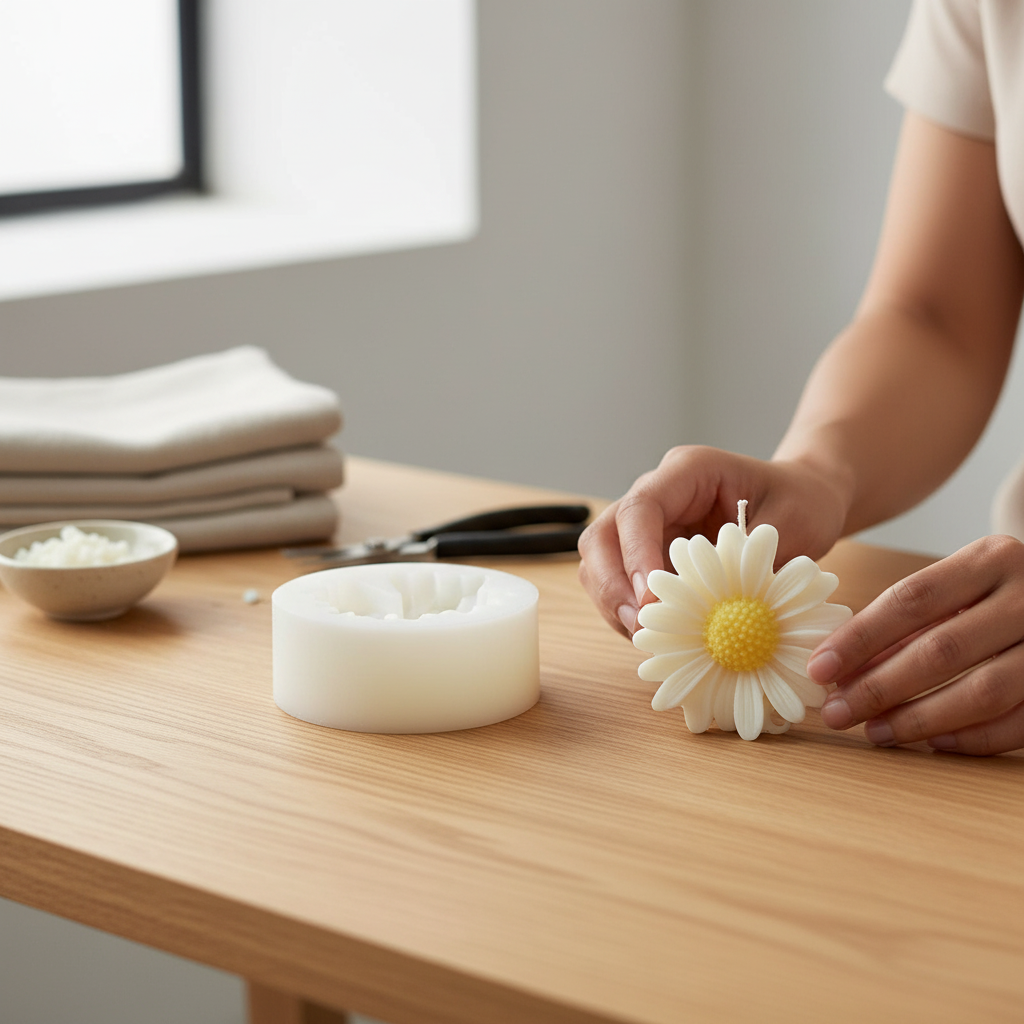 Daisy Candle Silicone Mould – Product View | Melt & Mold