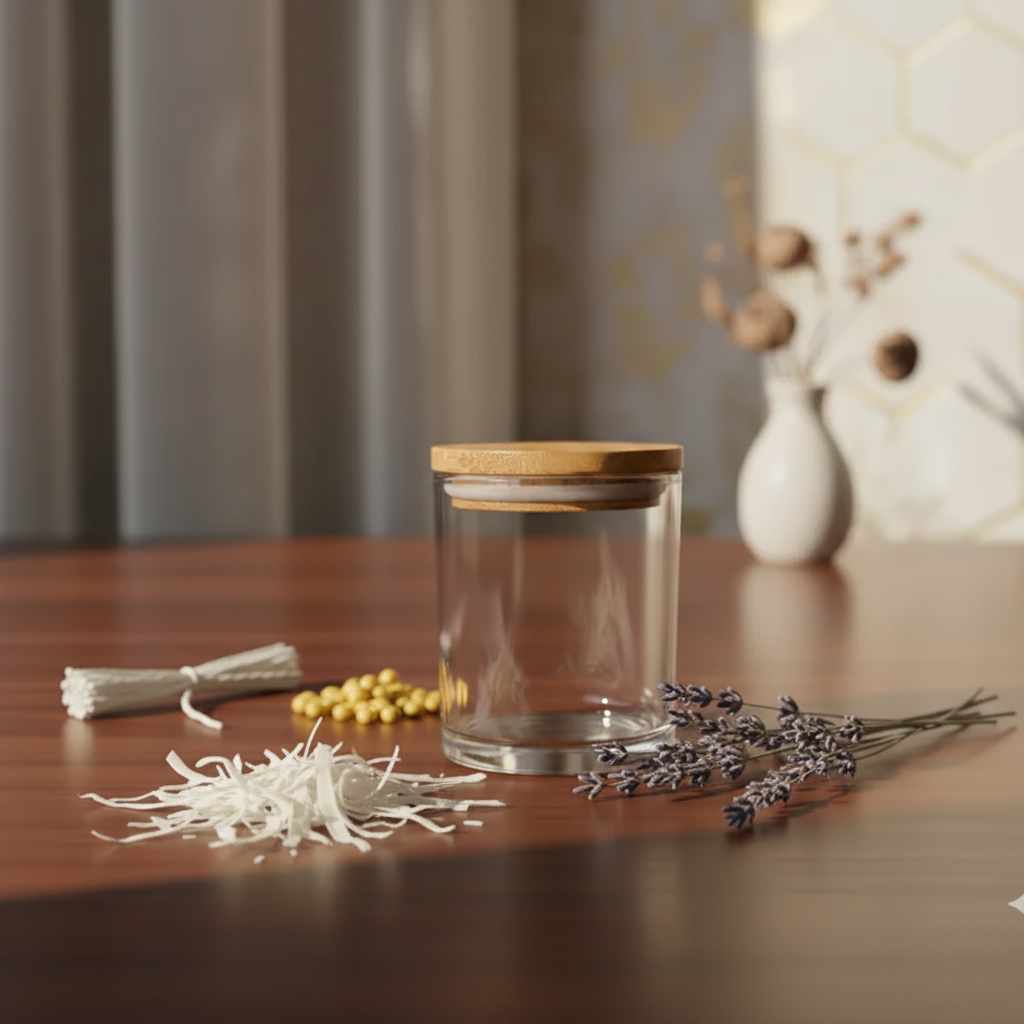 180-200 ml Transparent Glass Jar With Lid | Melt & Mold