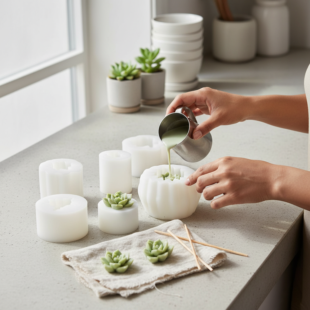 Succulent Moulds- Set Of 10 – Detail View | Melt & Mold