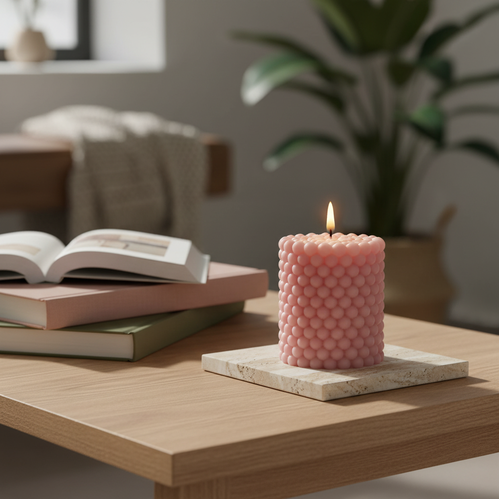 Bubble Pillar Candle Silicone Mould – Product View | Melt & Mold