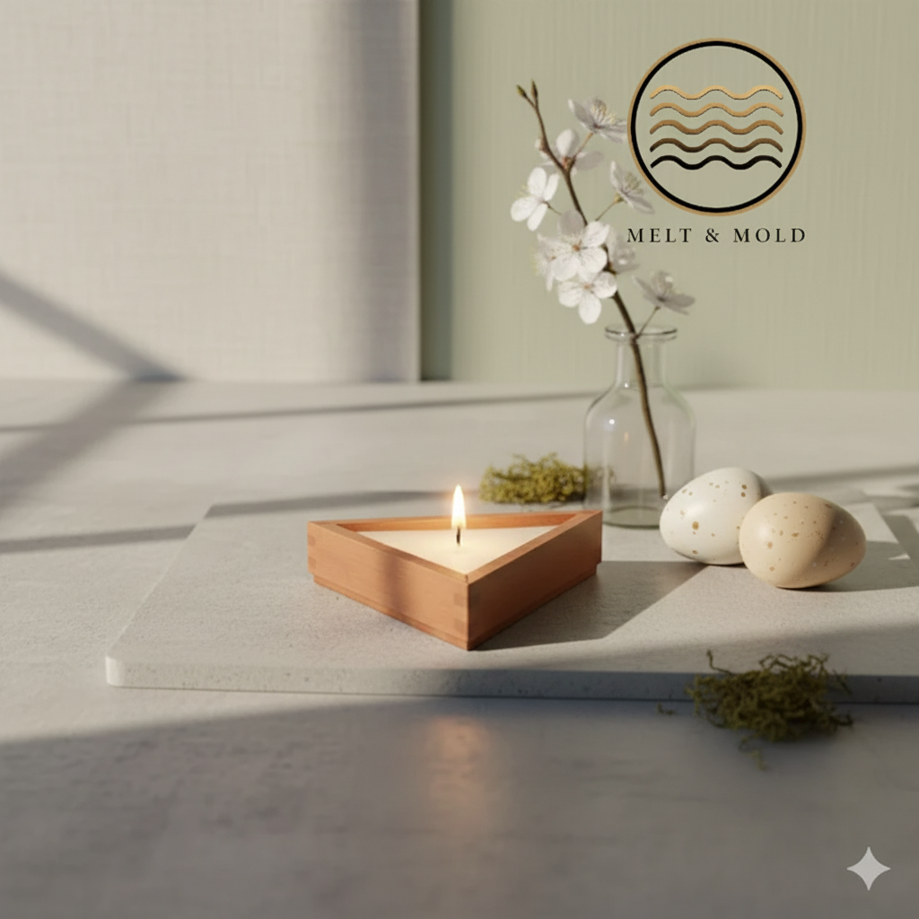 Triangle Wooden Jar – Product View | Melt & Mold