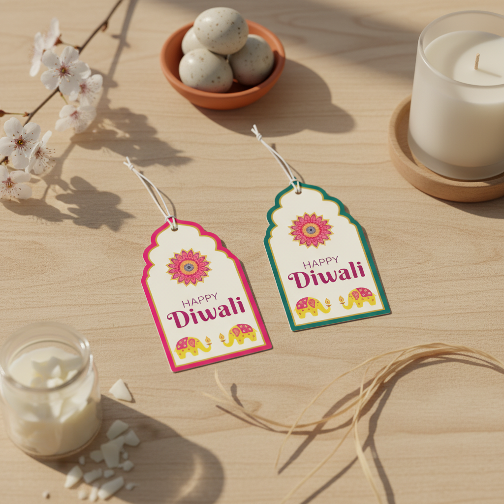 Diwali Tags- Pack Of 10 (Assorted Colors) | Melt & Mold