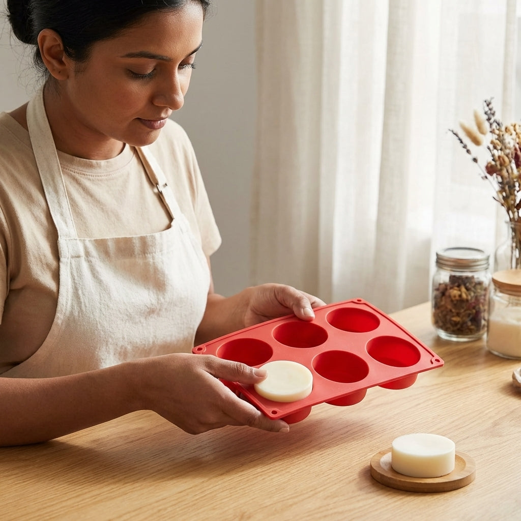 8 Cavity Round Soap Mold – Detail View | Melt & Mold