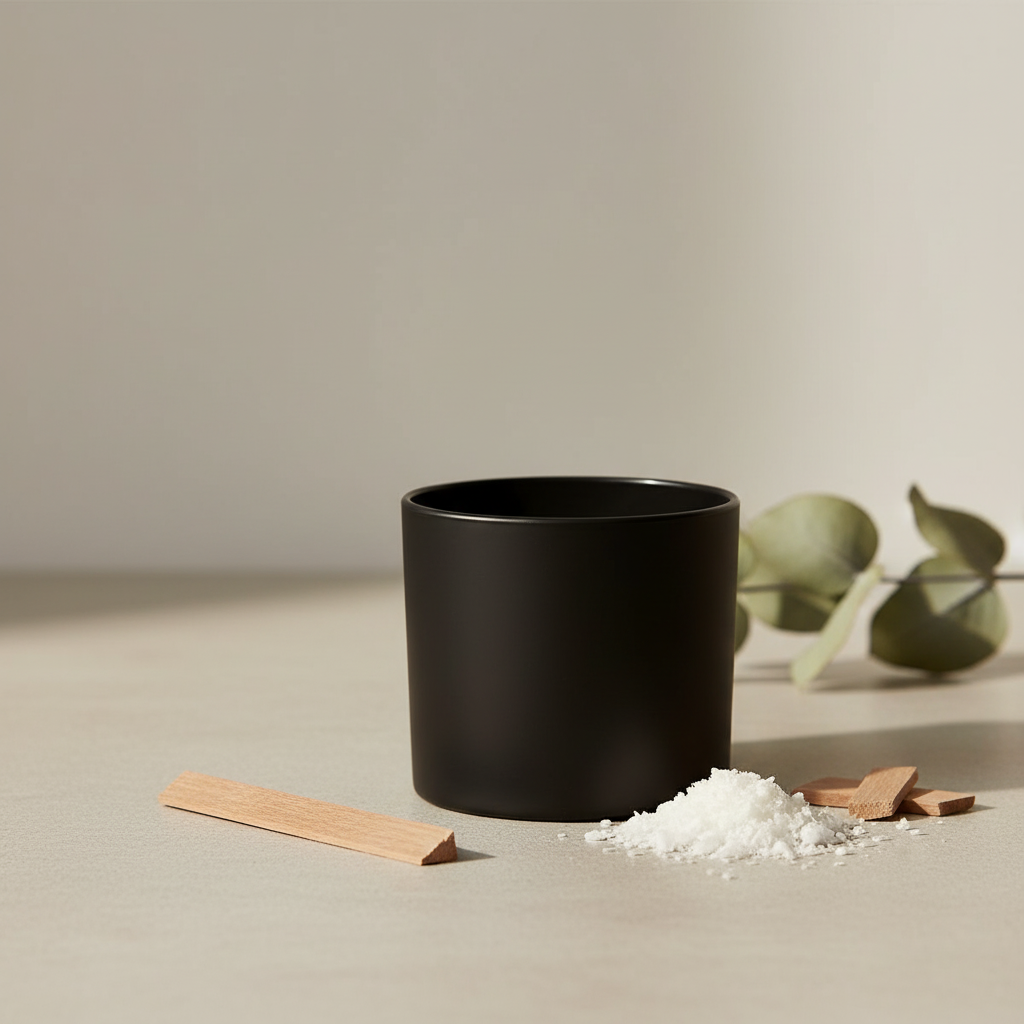 120 ml Matt Black Glass Jar – Product View | Melt & Mold