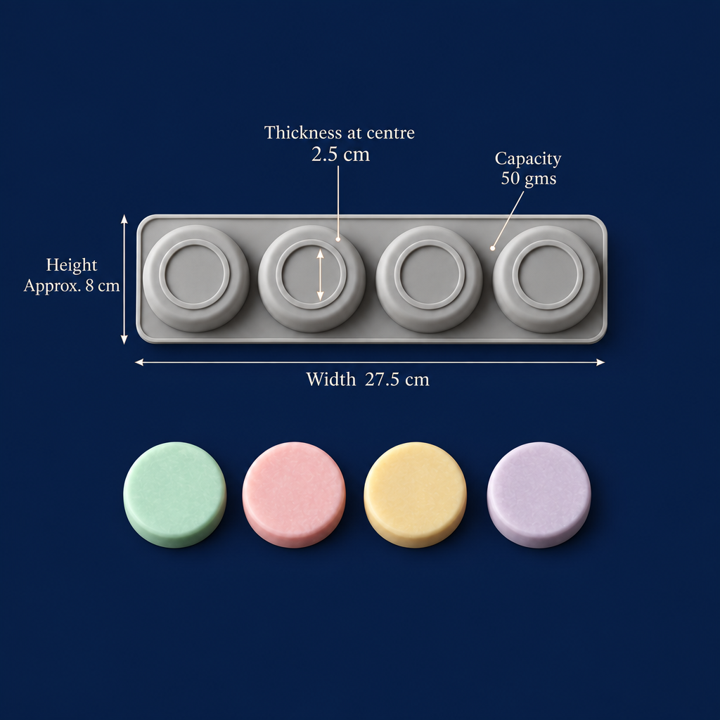 4 Cavity Round Soap Mold