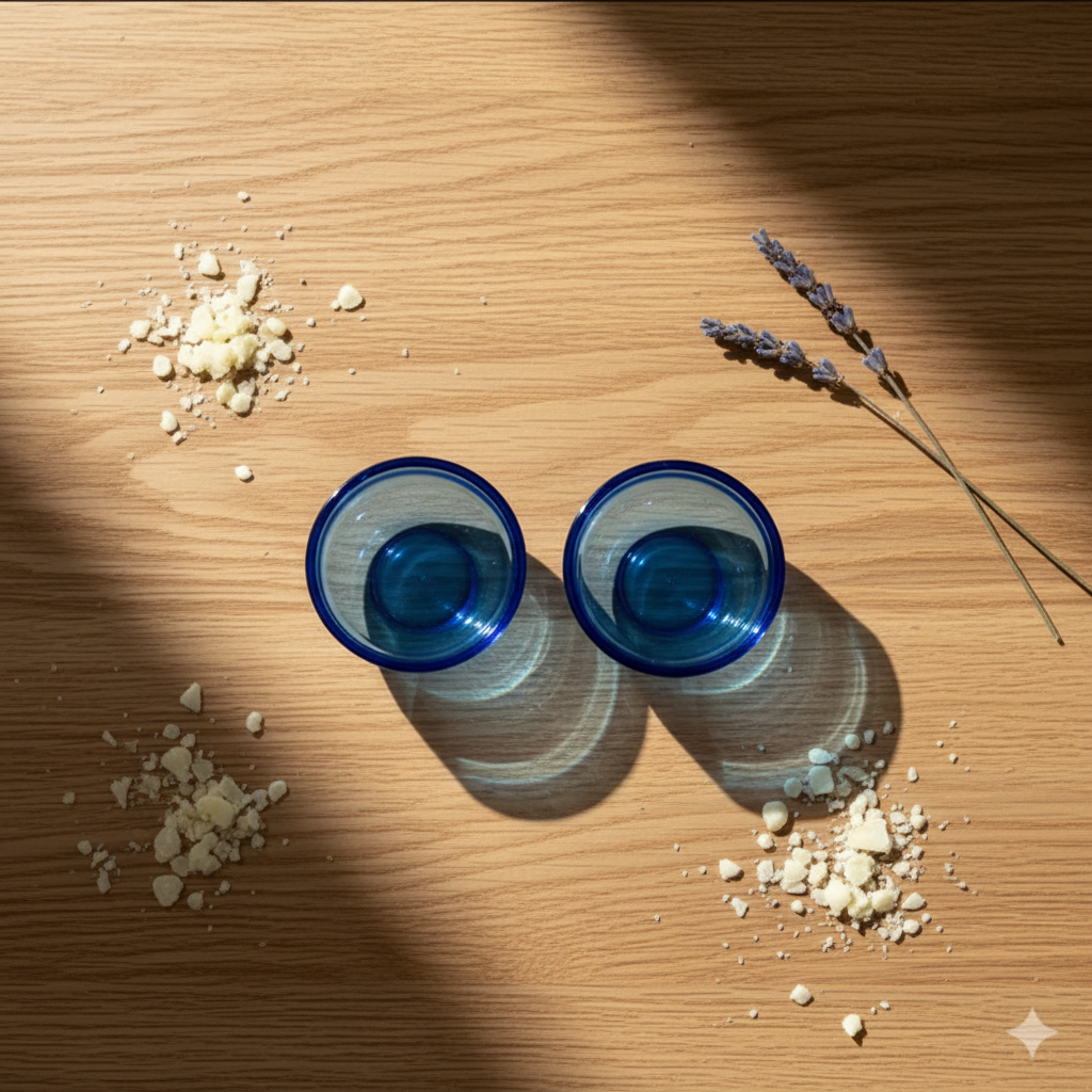 Blue Mini Glass Jar- Set Of 2(Approx. 25ml) – Product View | Melt & Mold