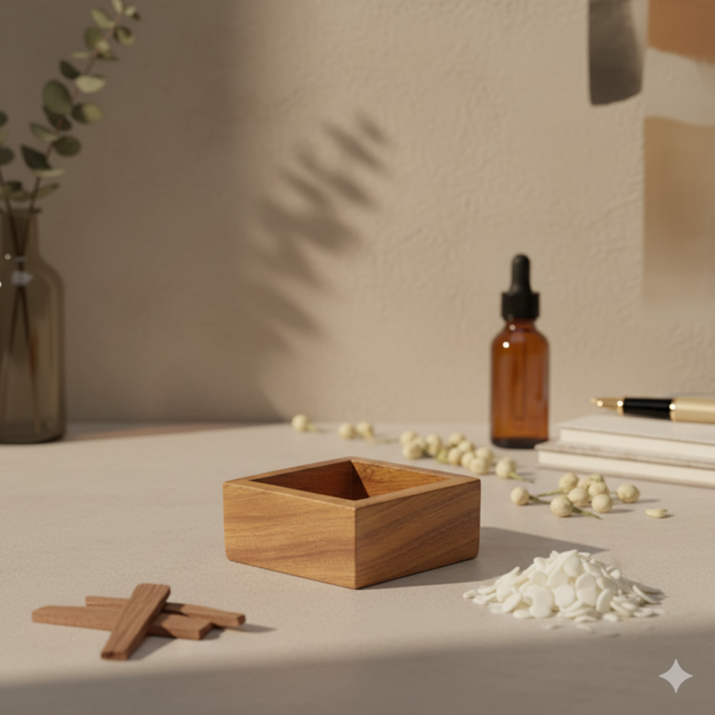 Mini Wooden Square Jar | Melt & Mold