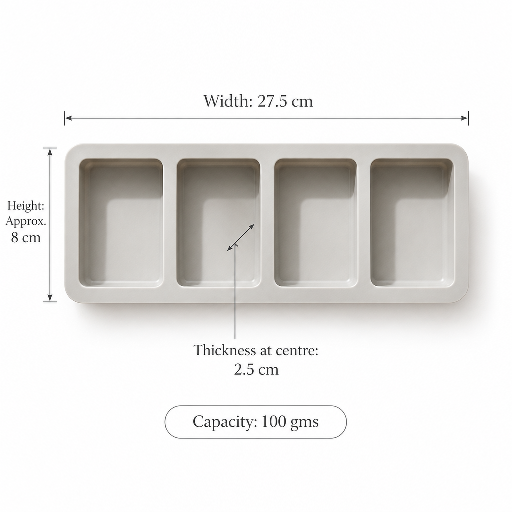 4 Cavity Bar Soap Mold