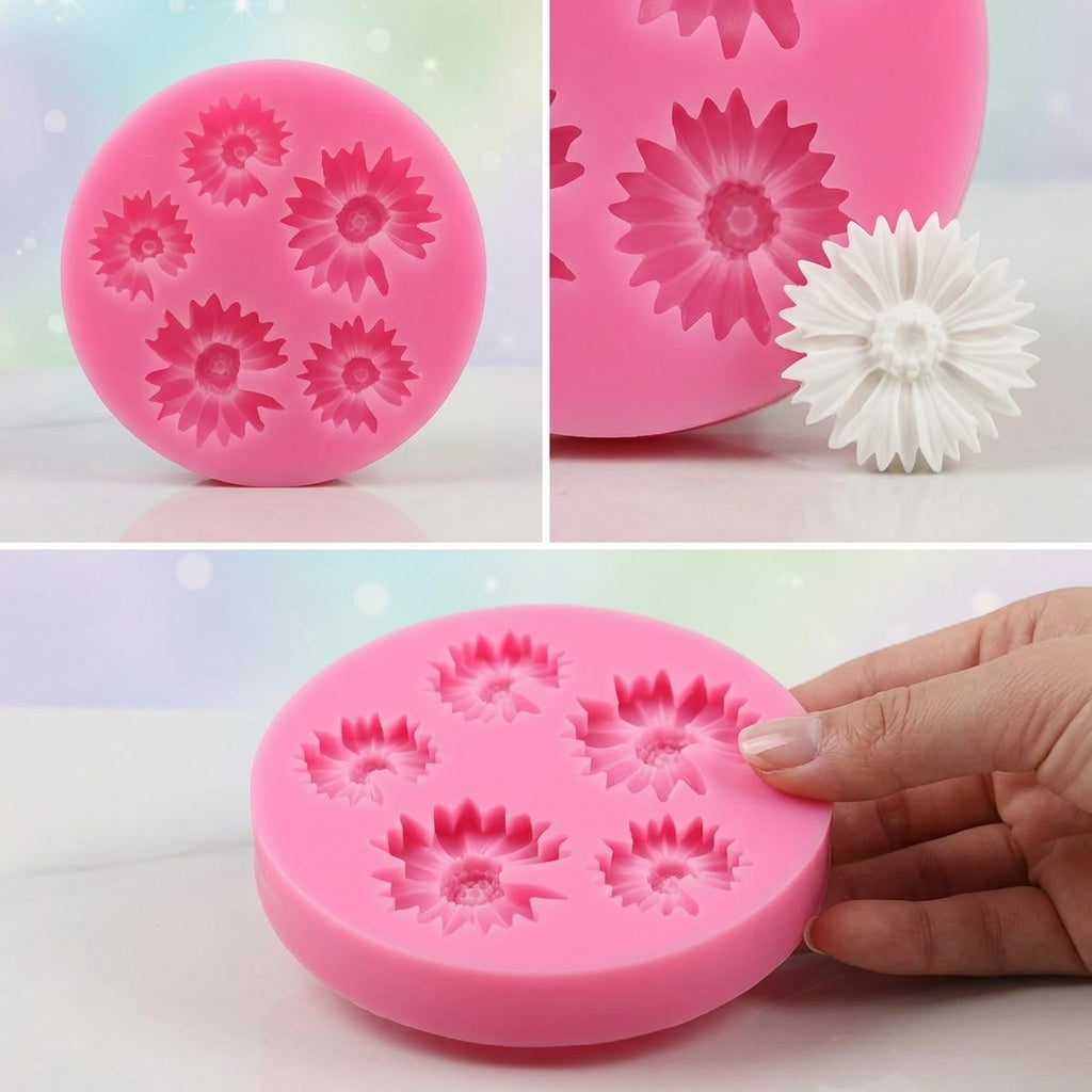 5 Cavity Flower Mould – Close-Up | Melt & Mold