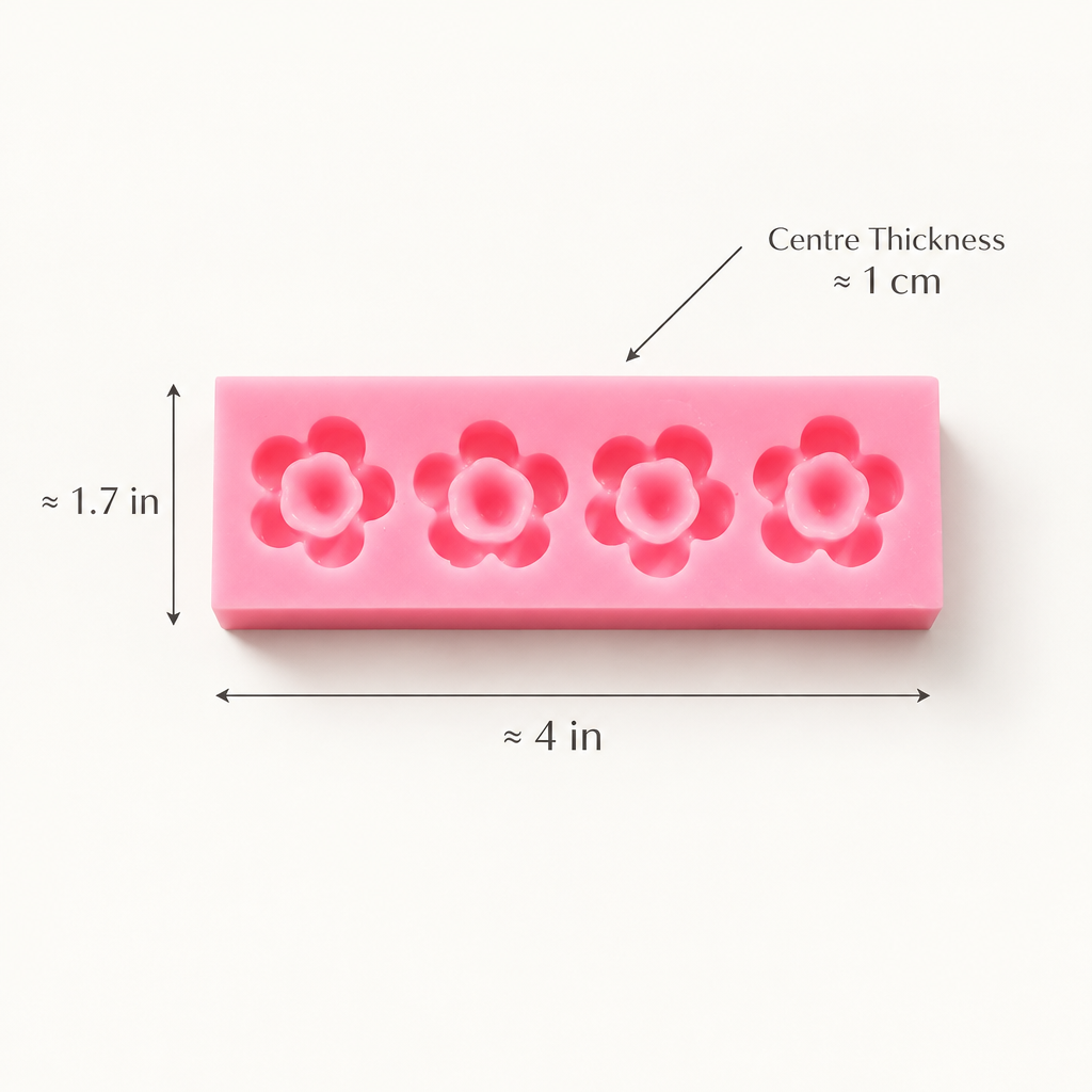 4 Cavity Flower Mould