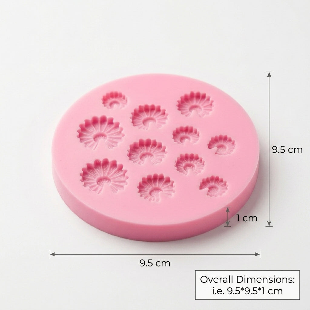 Multicavity Mini Daisy Mould – close-up view